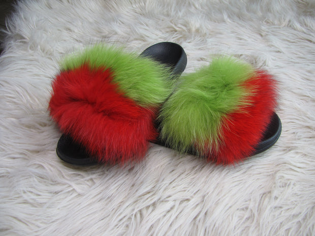 Strawberry Kiwi Fur Slides
