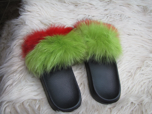 Strawberry Kiwi Fur Slides