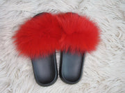 Cherry Bomb Fur Slides