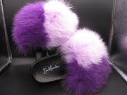 Purple Side-By-Side Fur Slides
