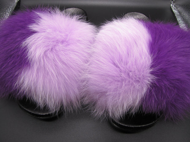 Purple Side-By-Side Fur Slides