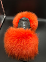 Pumpkin Spice Fur Slides